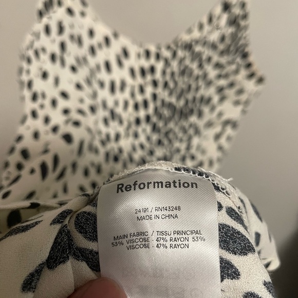 Reformation Ventura Slip Dress Black & White Animal Print Mini Dress Size Small - Picture 6 of 6